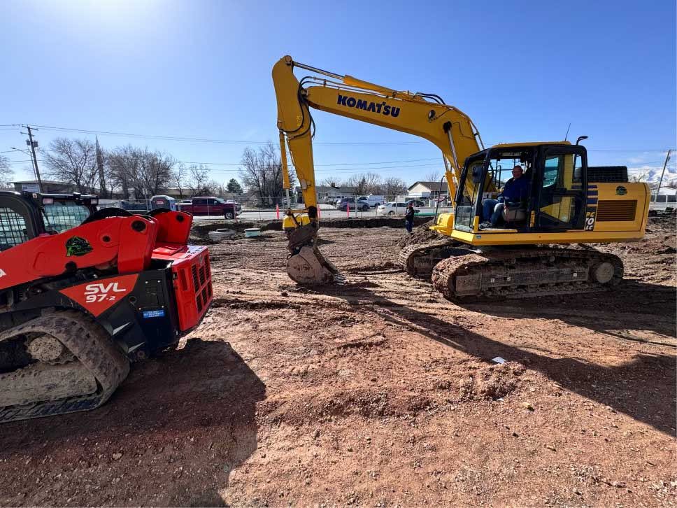 Excavator on a sitework job