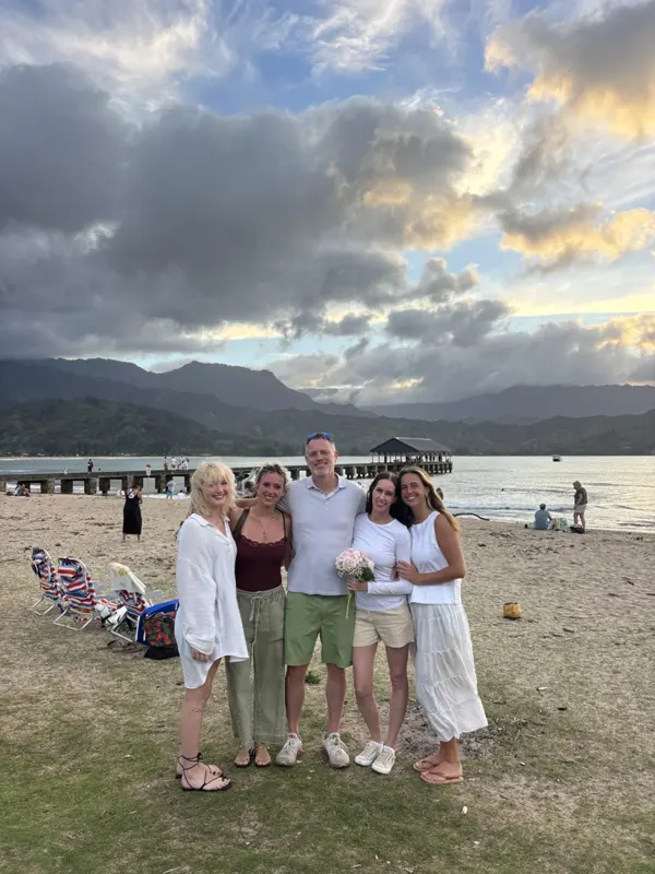 Brandon Rees with his family